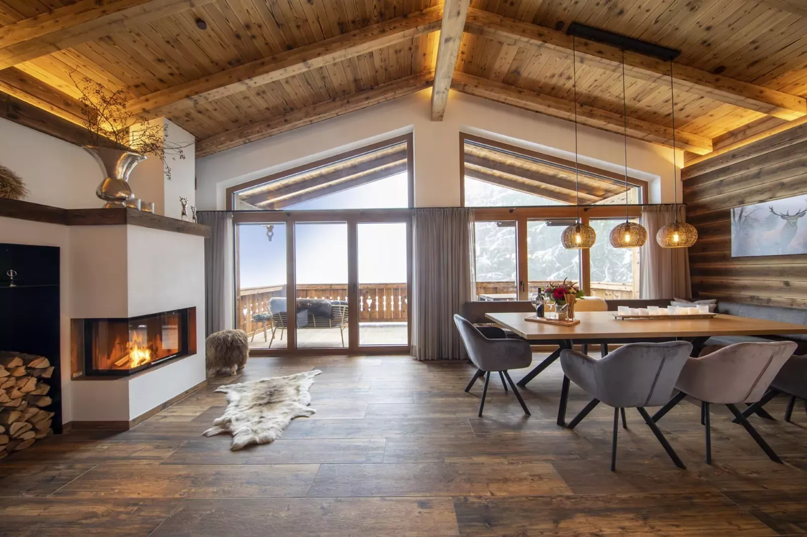 Nationalpark Chalet Schneespitze-Eetkamer