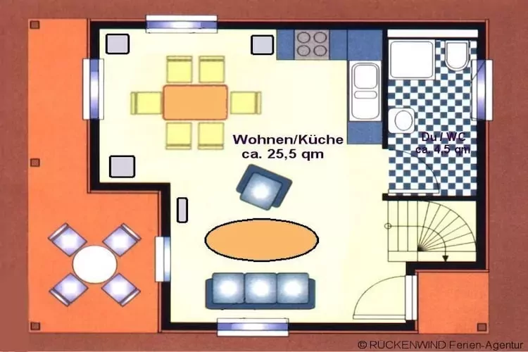 Floating House 2 - Classic / 6 Personen-Plattegrond