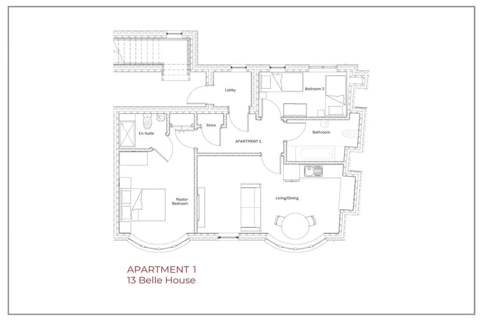 Belle House, Apt 1-Plattegrond