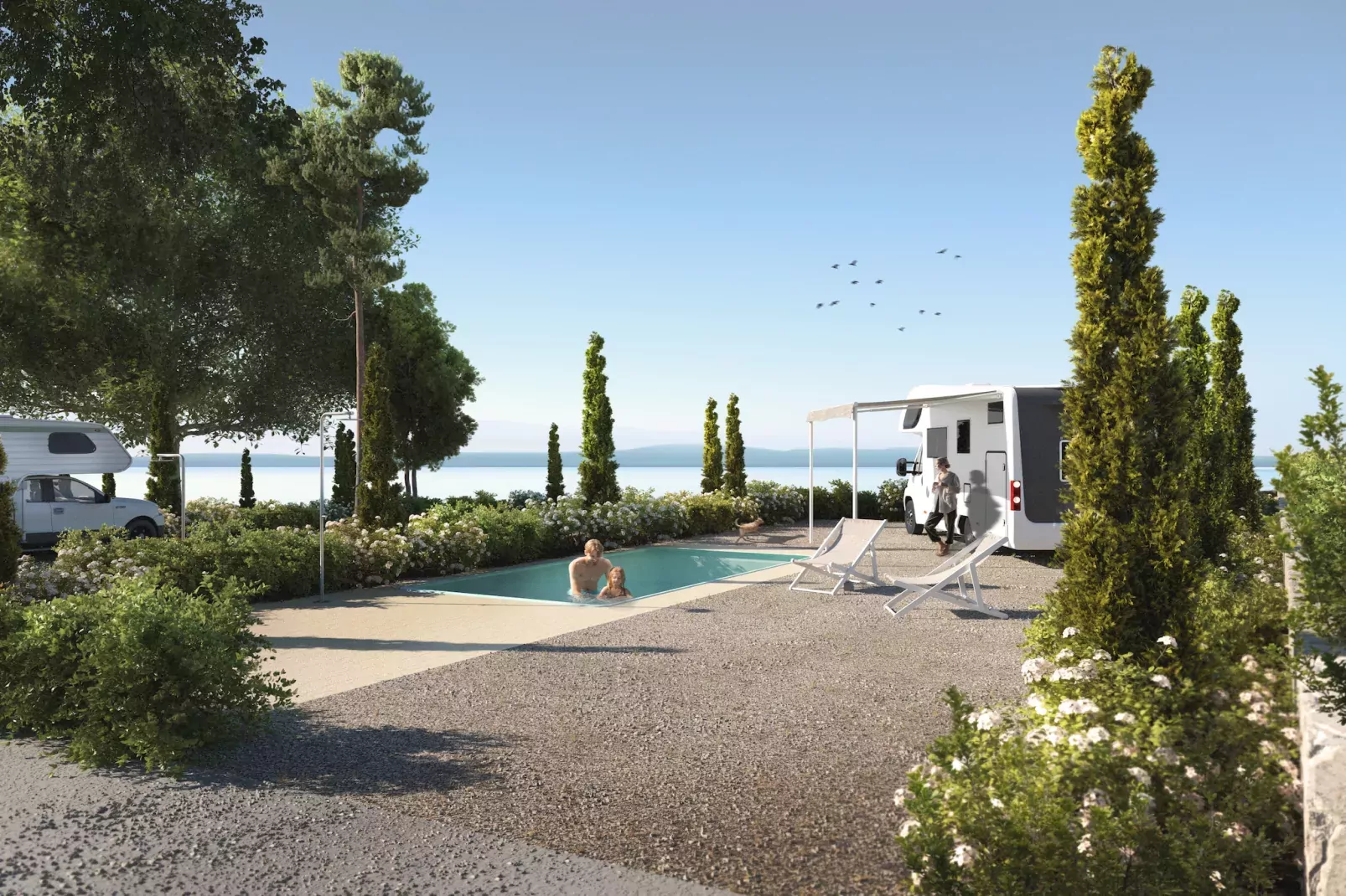Aminess ATEA Camping Resort - Njivice - AMBER LUXURY Holiday home 5 Pers 40m2-Zwembad