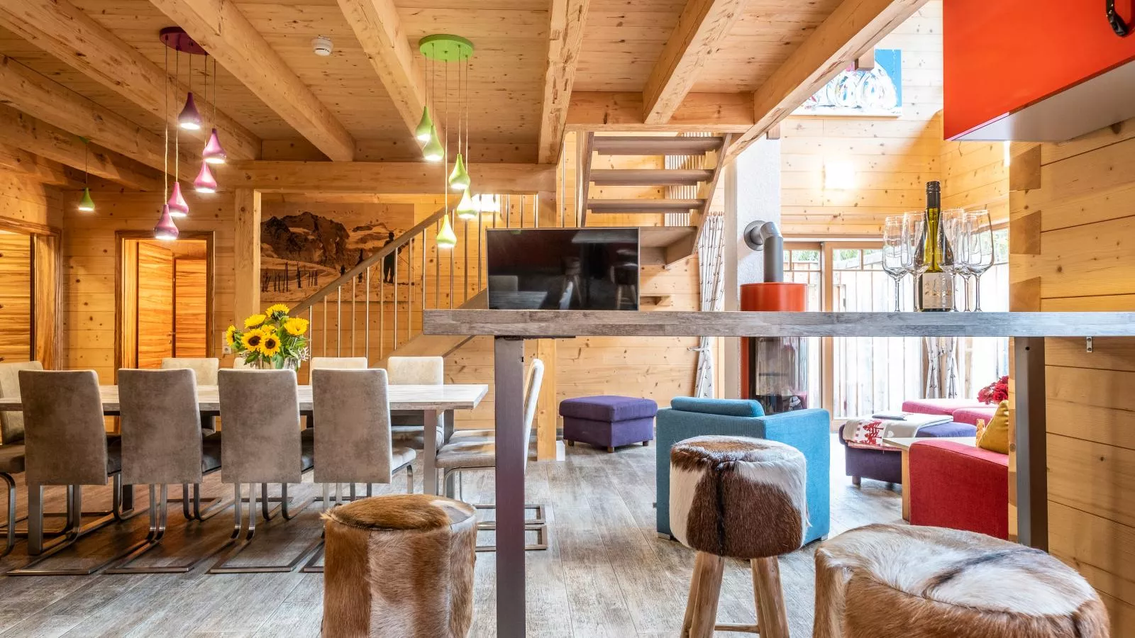 Luxury Lodge Kaprun XL-Eetkamer