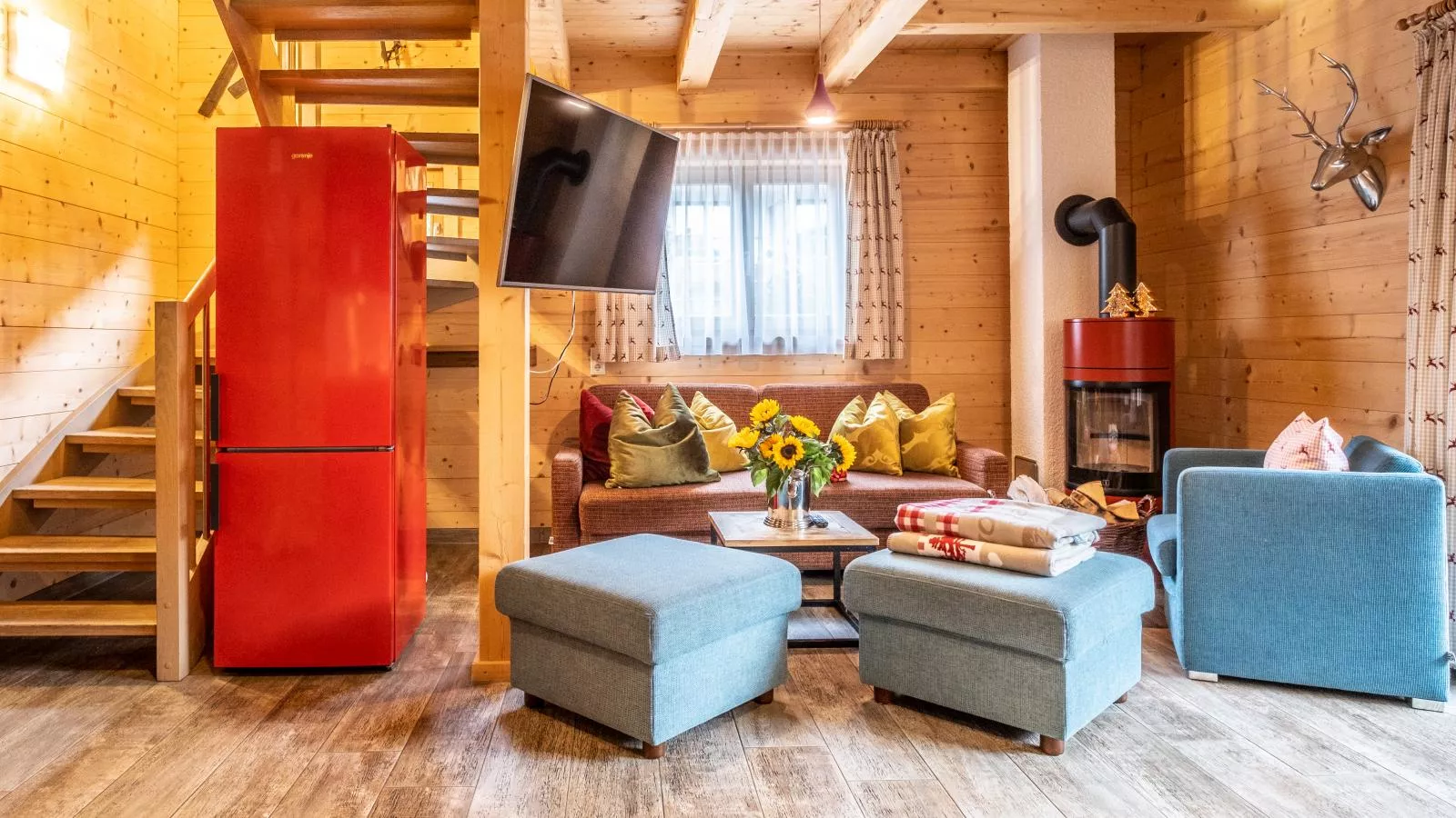Luxury Lodge Kaprun XL-Woonkamer