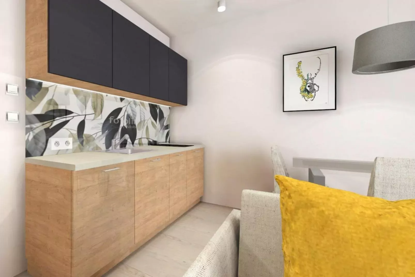 Apartamenty przy Nadmorskiej 104 38m2 Grzybowo-Woonkamer