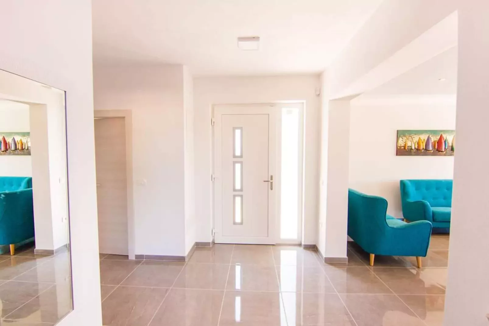 Villa with Pool and Sea View in Fazana - Horizont-Woonkamer