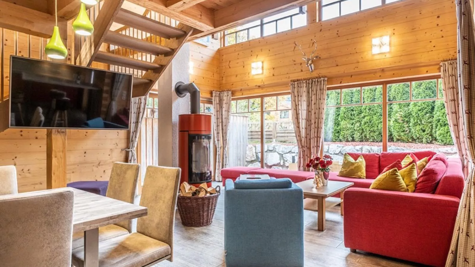 Luxury Lodge Kaprun XL-Woonkamer