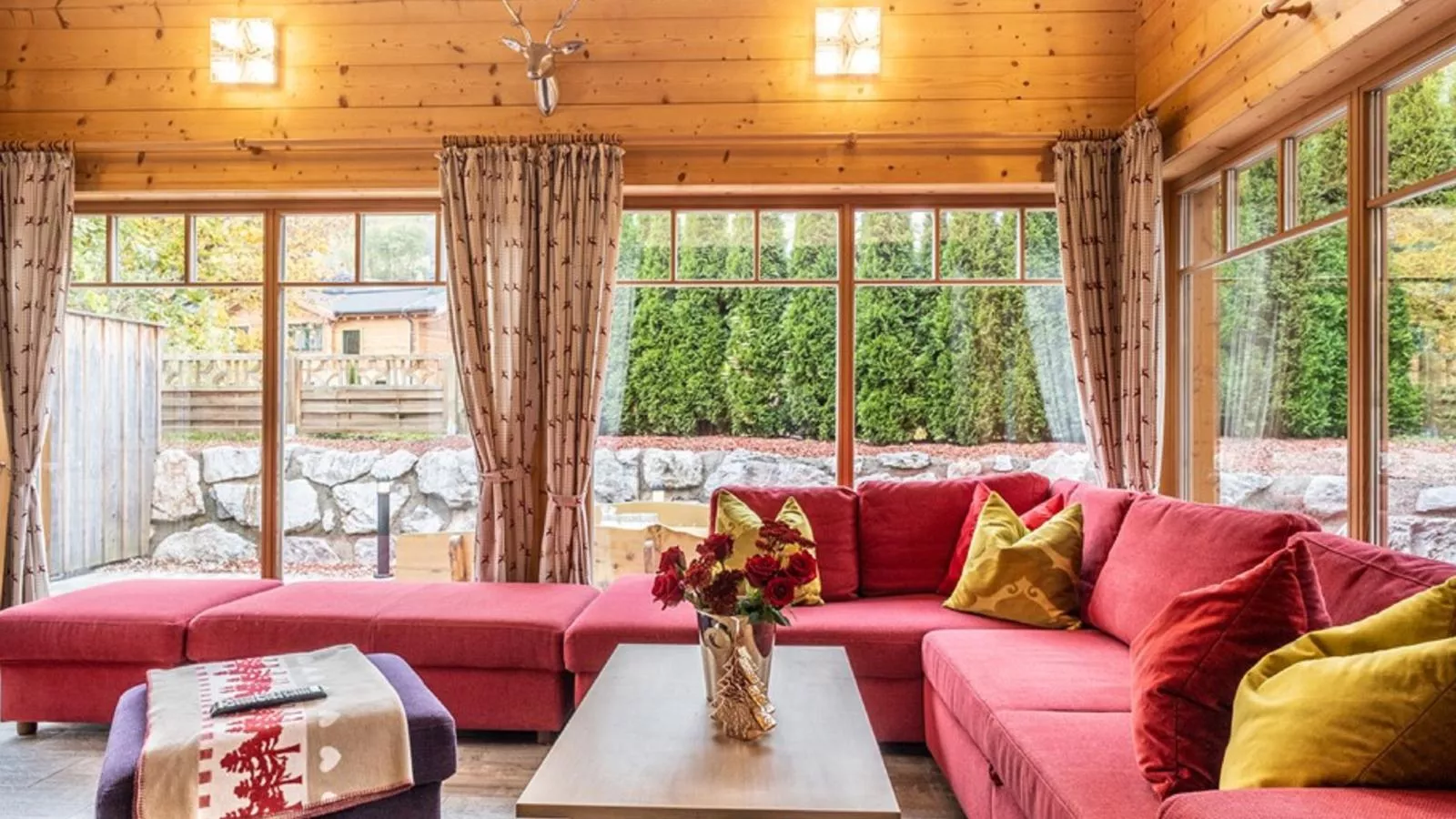 Luxury Lodge Kaprun XL-Woonkamer