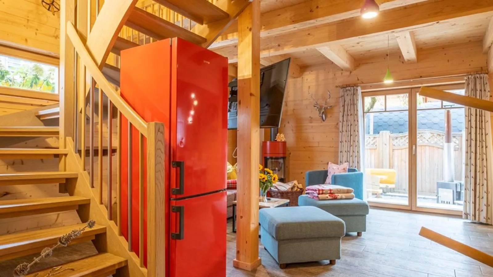 Luxury Lodge Kaprun XL-Woonkamer