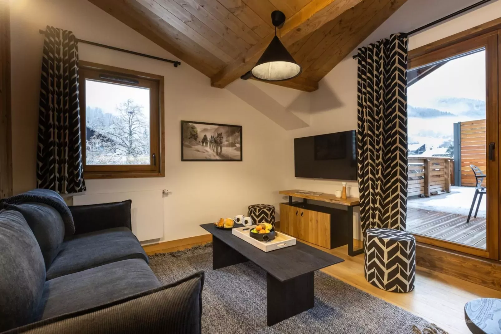 CHAPELLE DABONDANCE Le Flocon Blanc A26S-Woonkamer