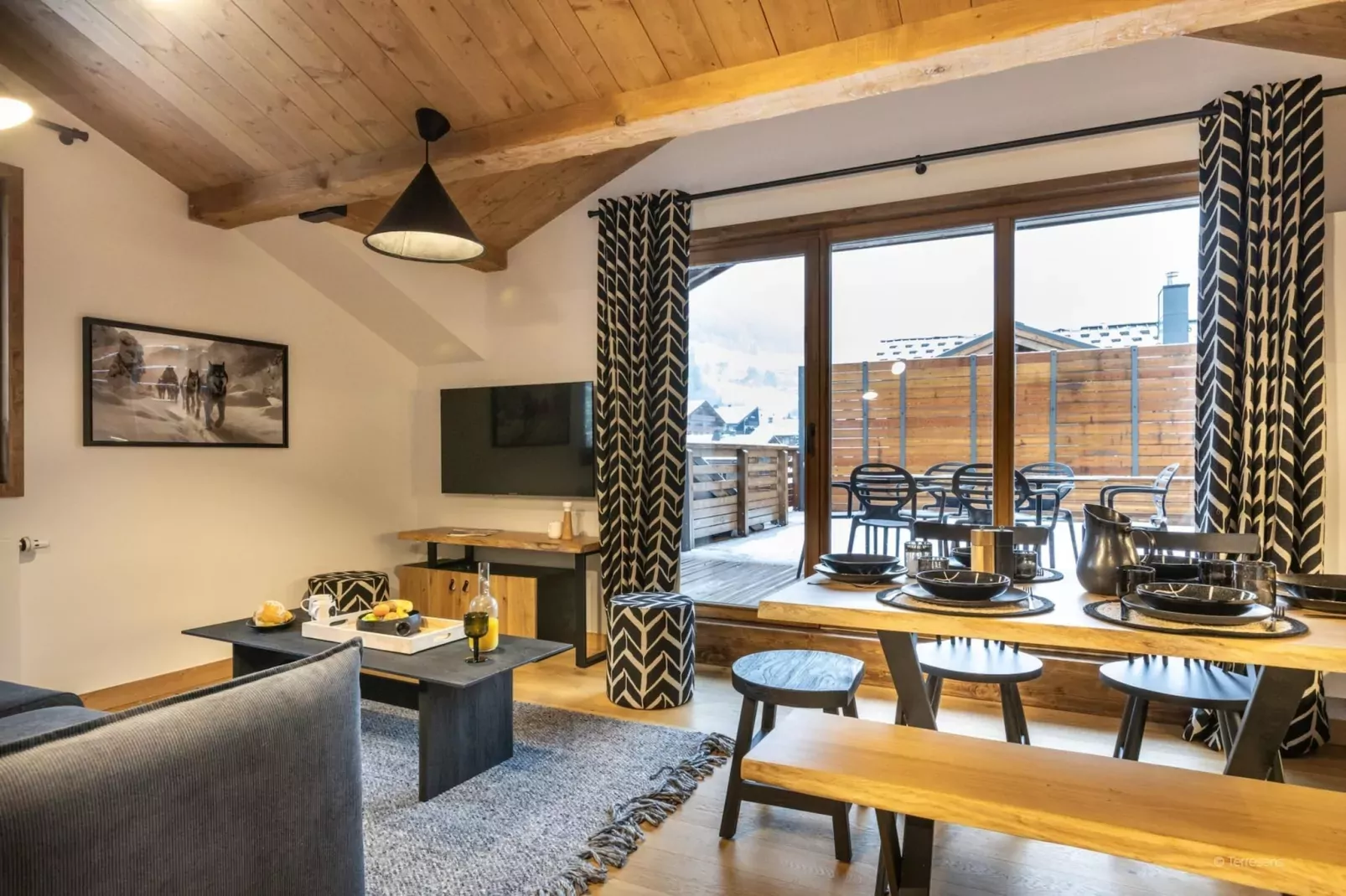 CHAPELLE DABONDANCE Le Flocon Blanc A26S-Woonkamer