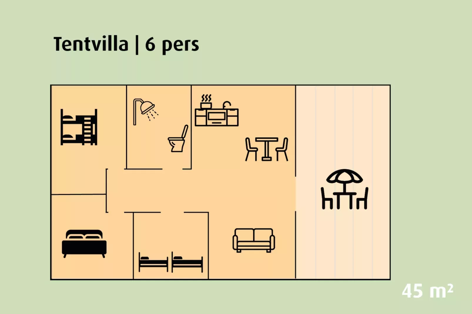 Tent Villa | 2 - 6 people-Plattegrond
