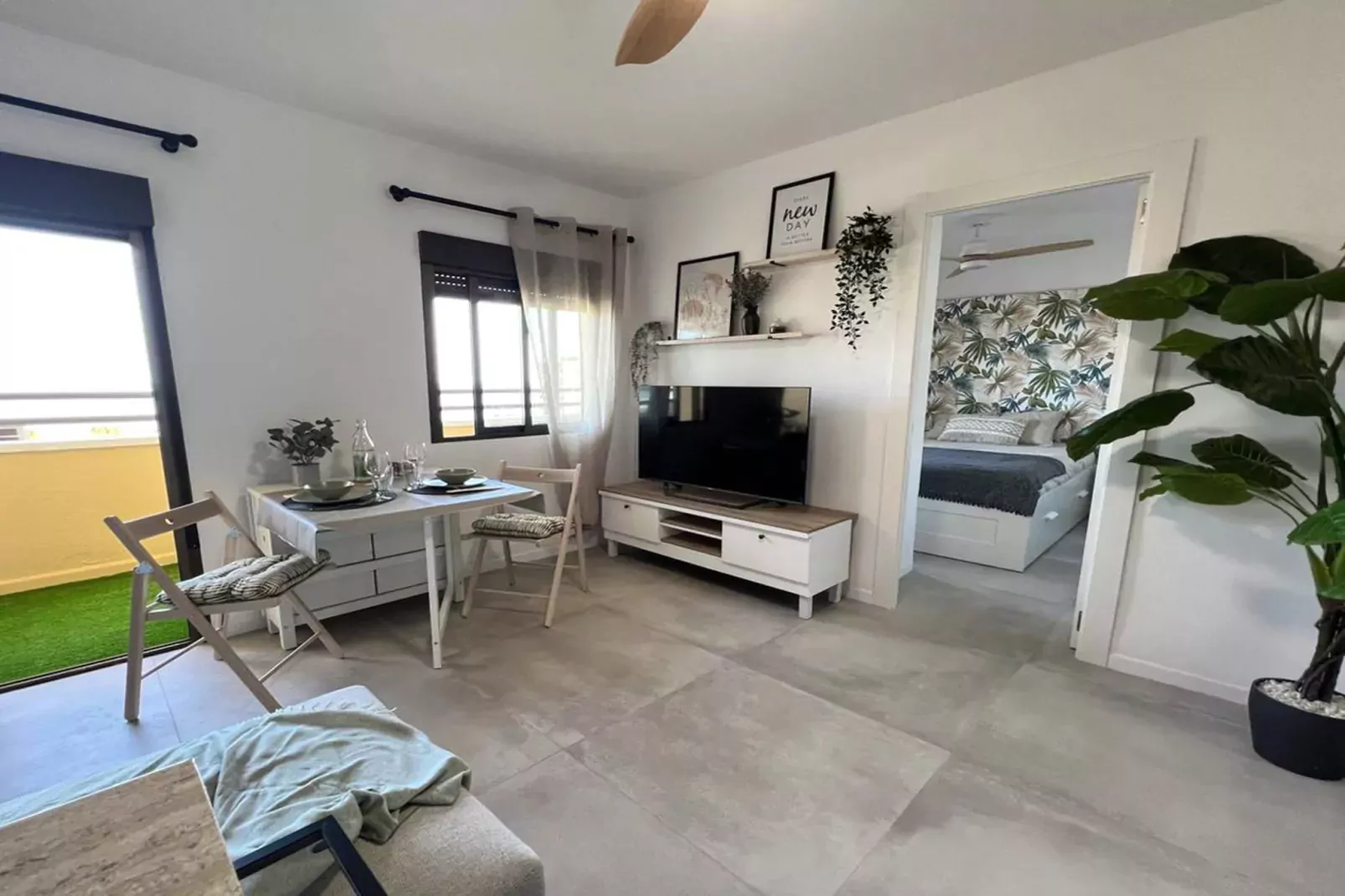 Apartamento con vistas al mar-Woonkamer
