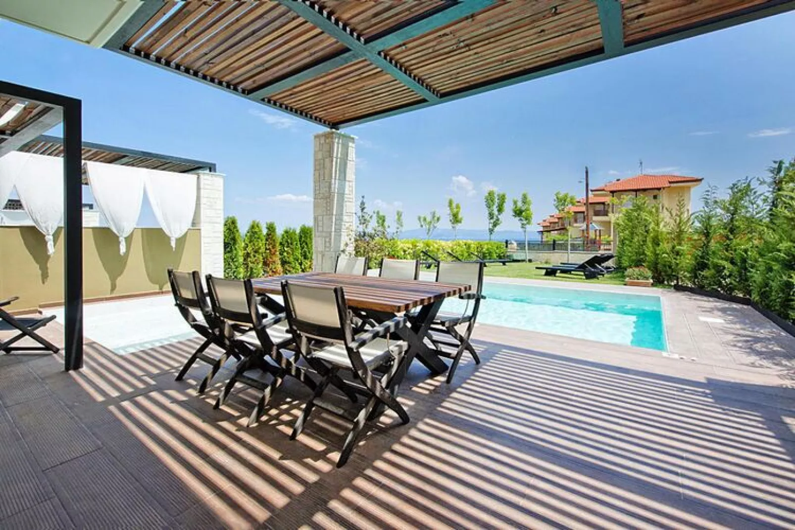 Holiday homes Sunny Villas Resort and SPA Chanioti-EXCLUSIVE FAMILIY VILLA 4 BEDROOMS private pool-Terras