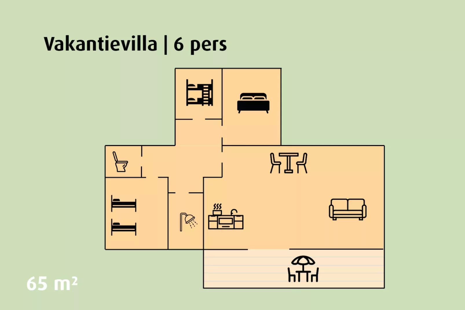 Holiday Villa | 2 - 6 people-Plattegrond