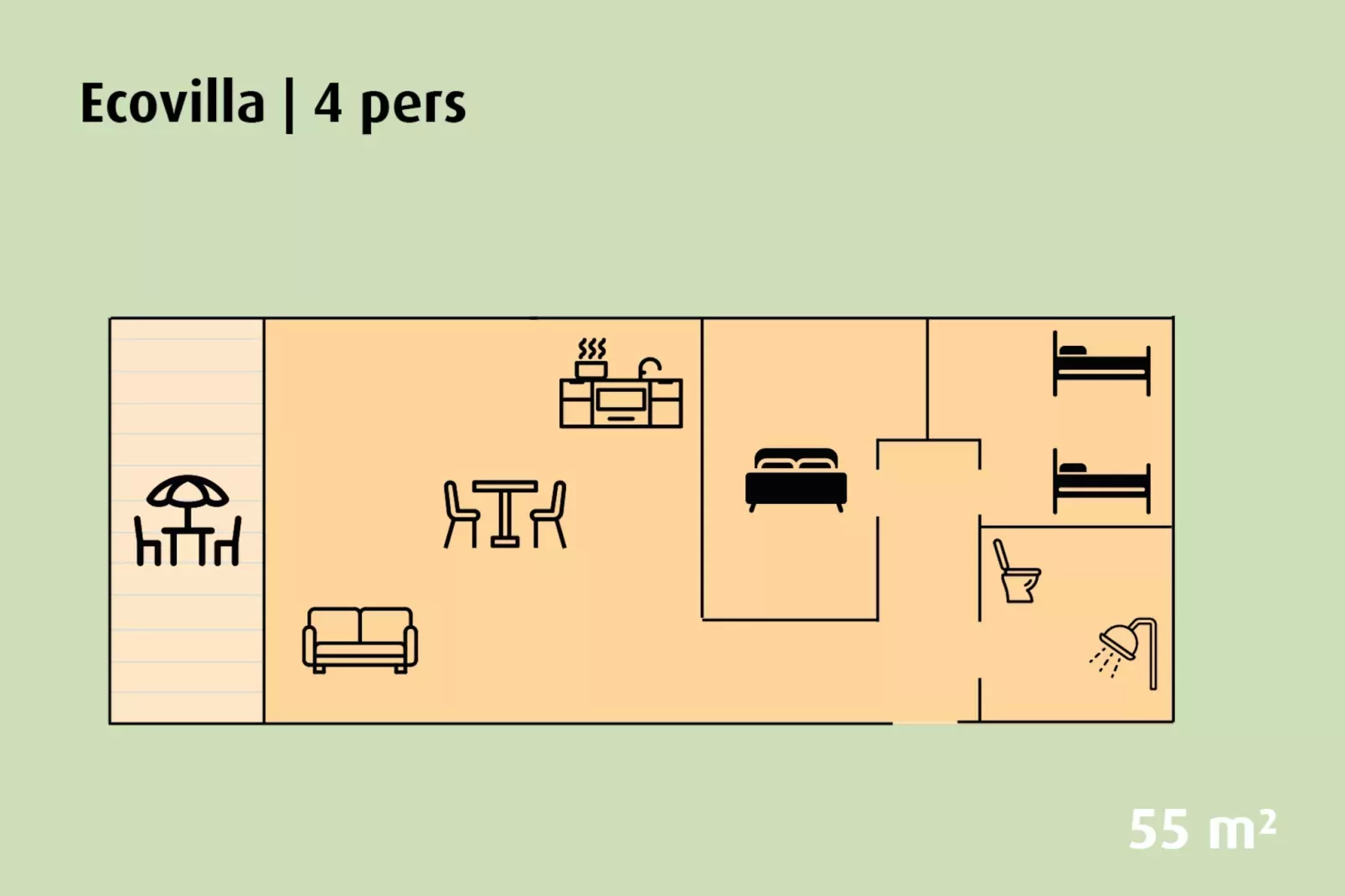 Ecovilla | 2 - 4 persons-Plattegrond