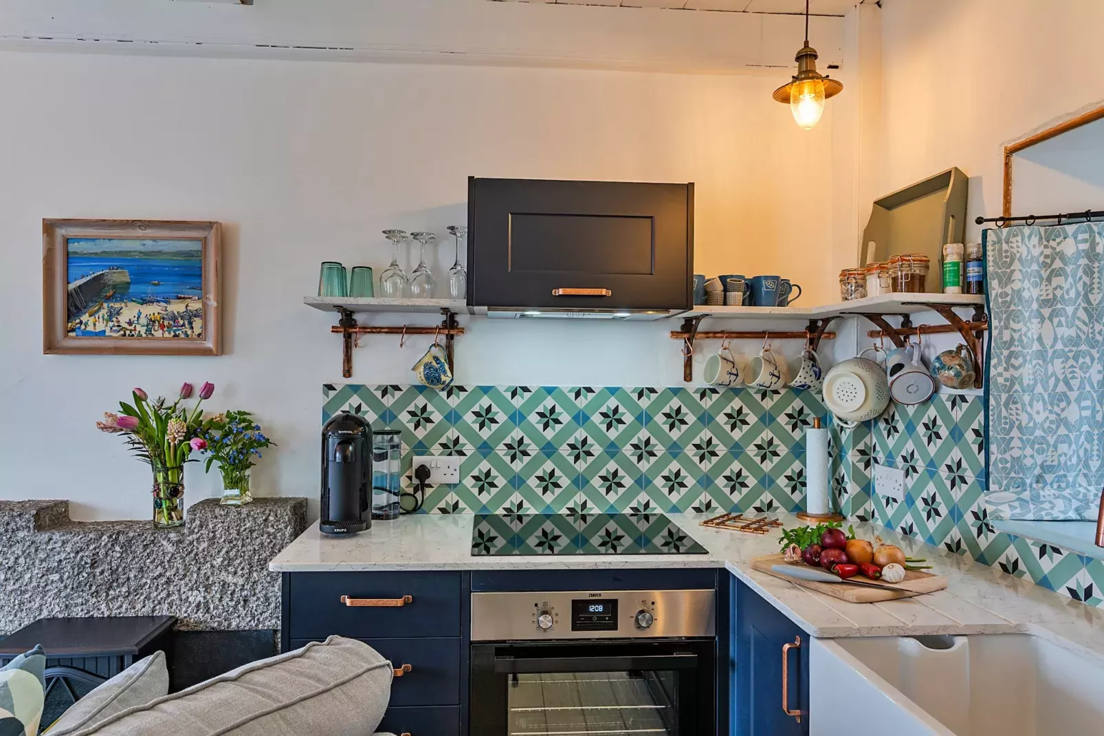 Cosy Mousehole Cottage with Sea Views-Keuken