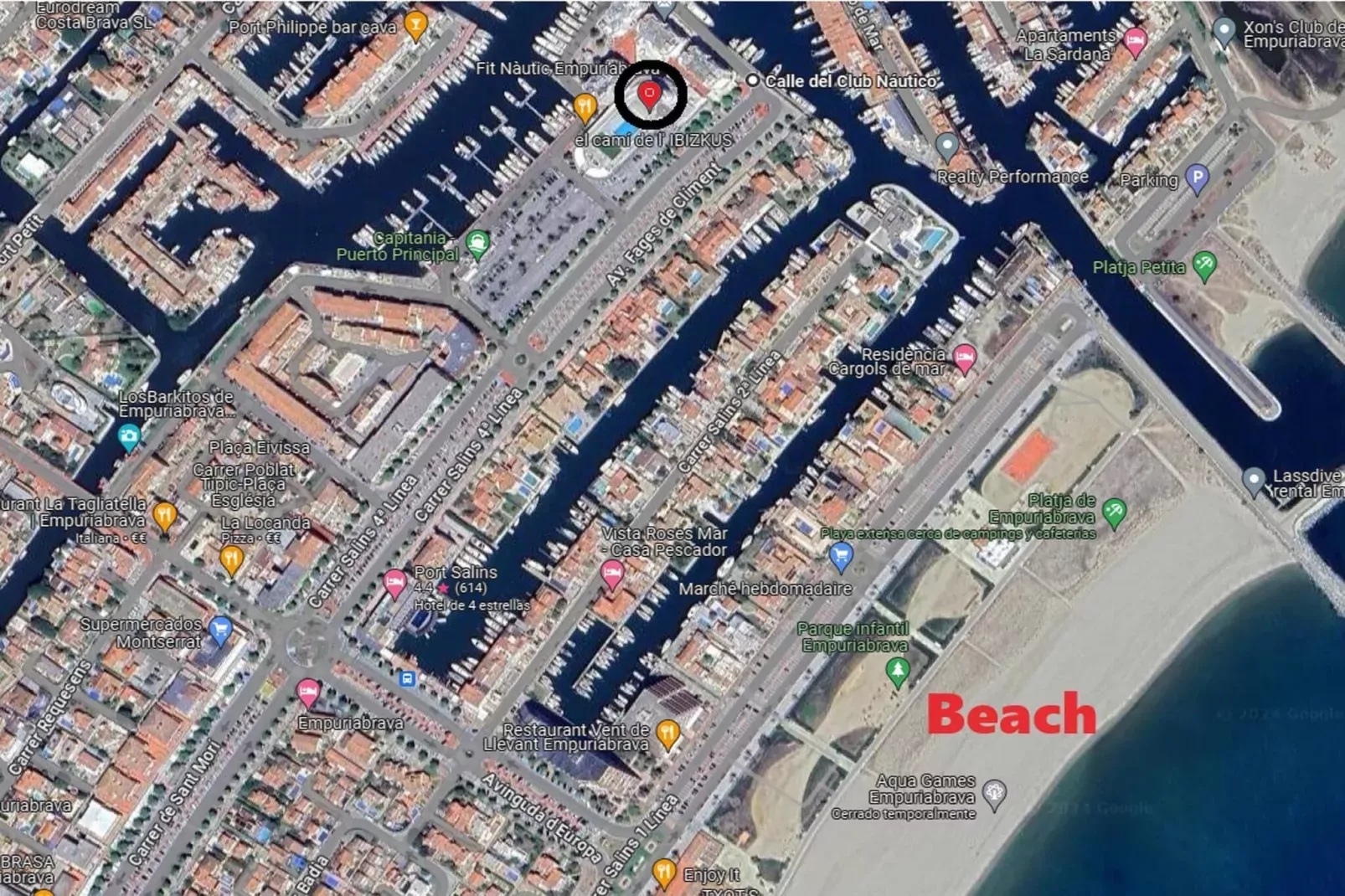 1222 CLUB NAUTIC vista canal-Gebieden zomer 5km