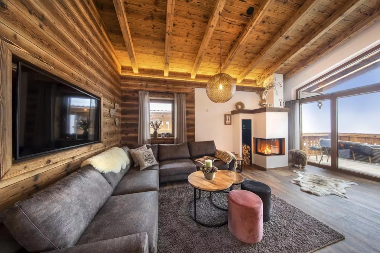 Nationalpark Chalet Schneespitze-Woonkamer