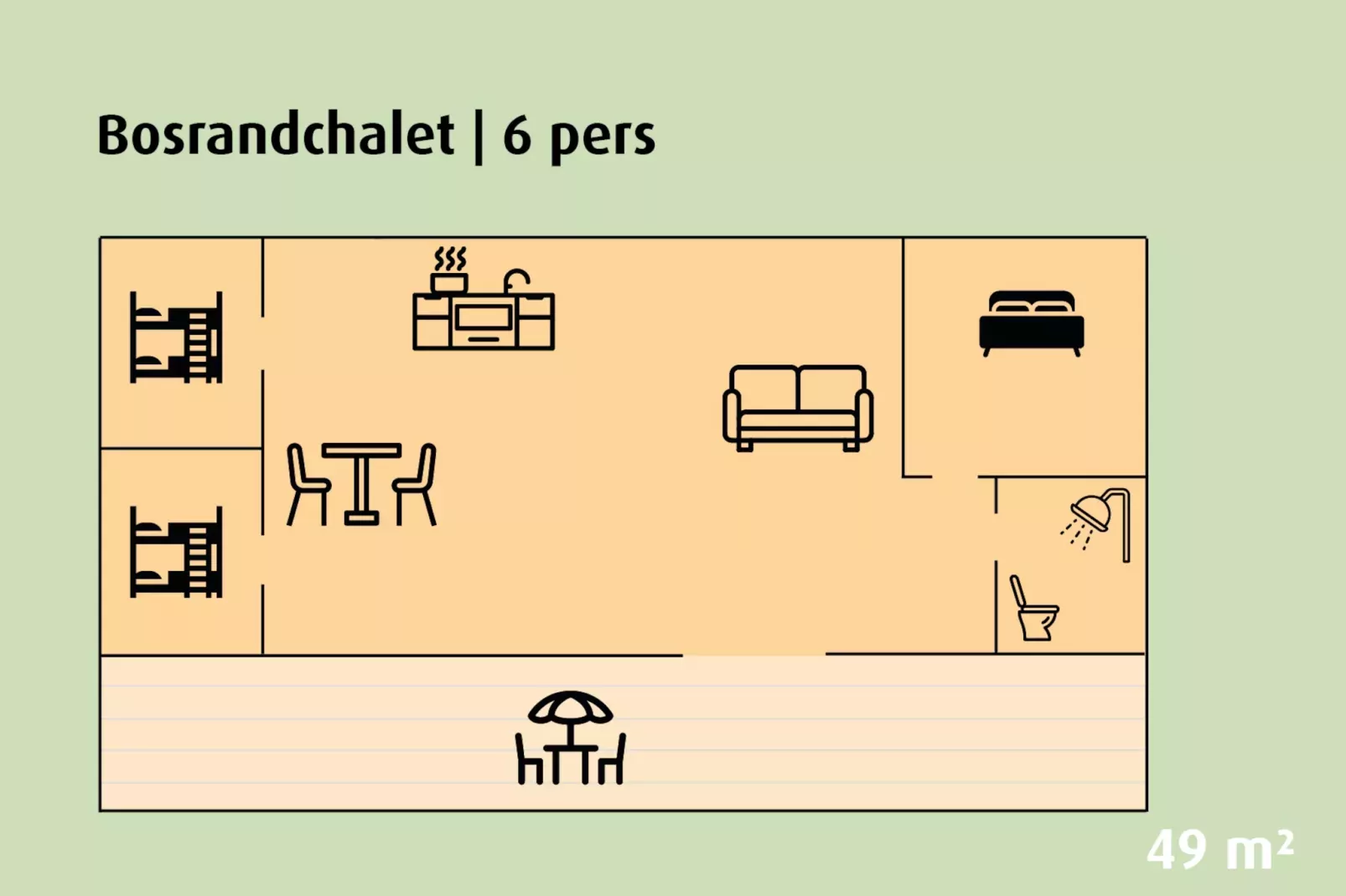 Forest Edge Chalet | 2 - 6 people-Plattegrond
