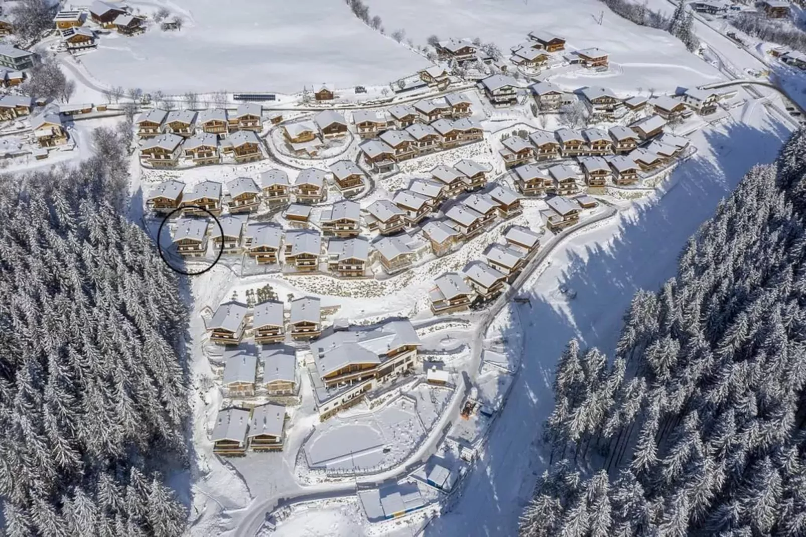 Nationalpark Chalet Schneespitze-Gebied winter 1km