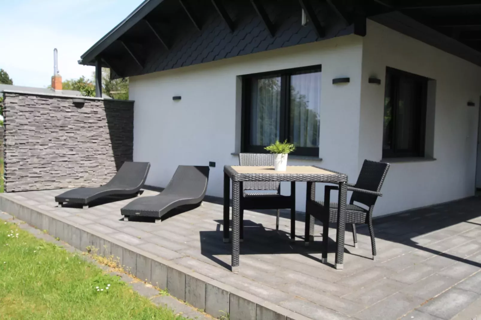 Ferienhaus mit Wasserblick 2 Pers-Terrasbalkon