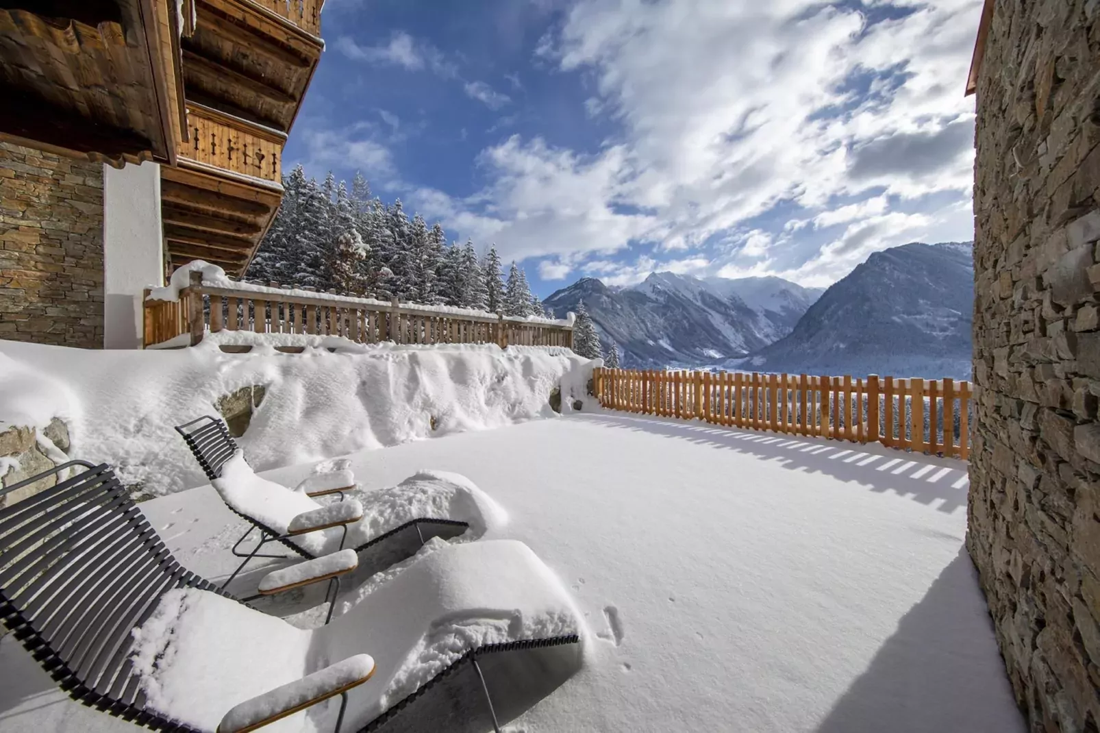 Nationalpark Chalet Bretterspitze-Uitzicht winter