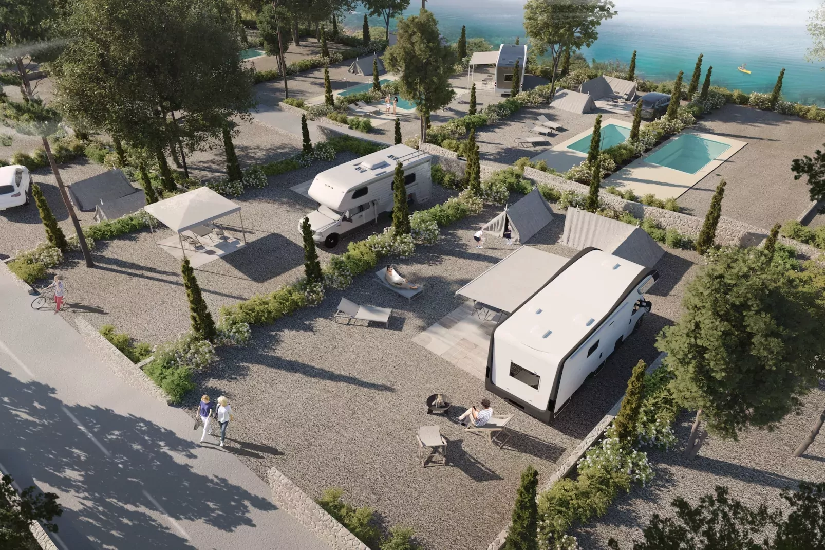 Aminess ATEA Camping Resort - Njivice - AMBER LUXURY Holiday home 5 Pers 40m2-Gebieden zomer 1km