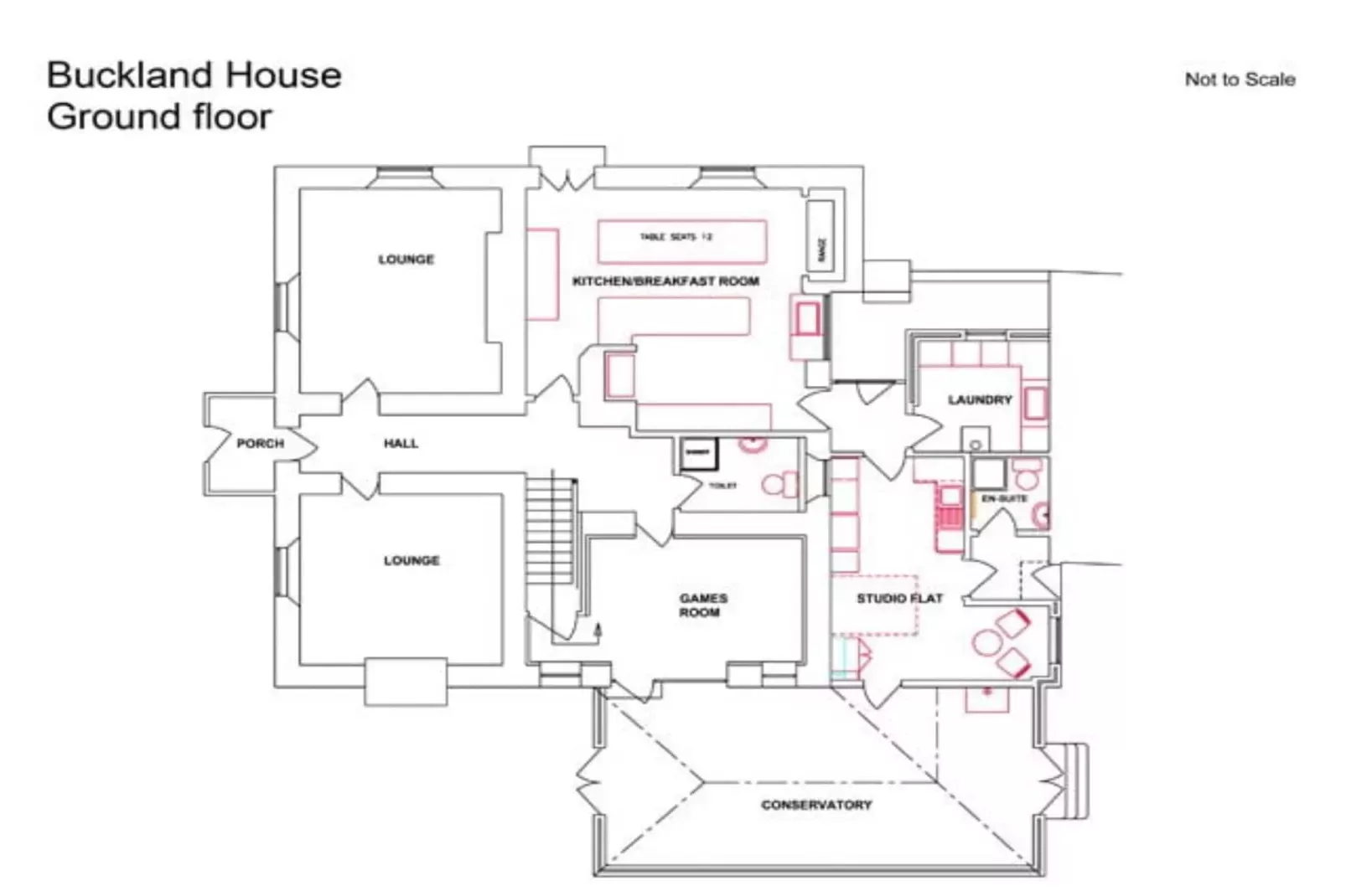 Buckland House-Plattegrond