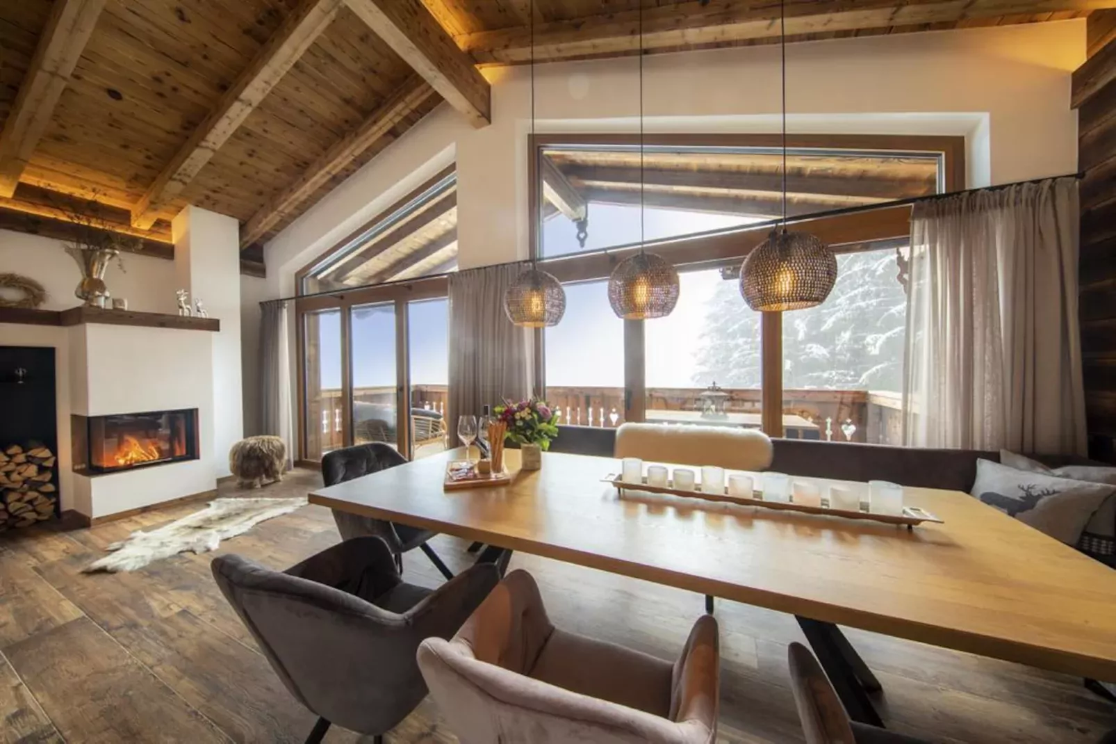 Nationalpark Chalet Schneespitze-Eetkamer