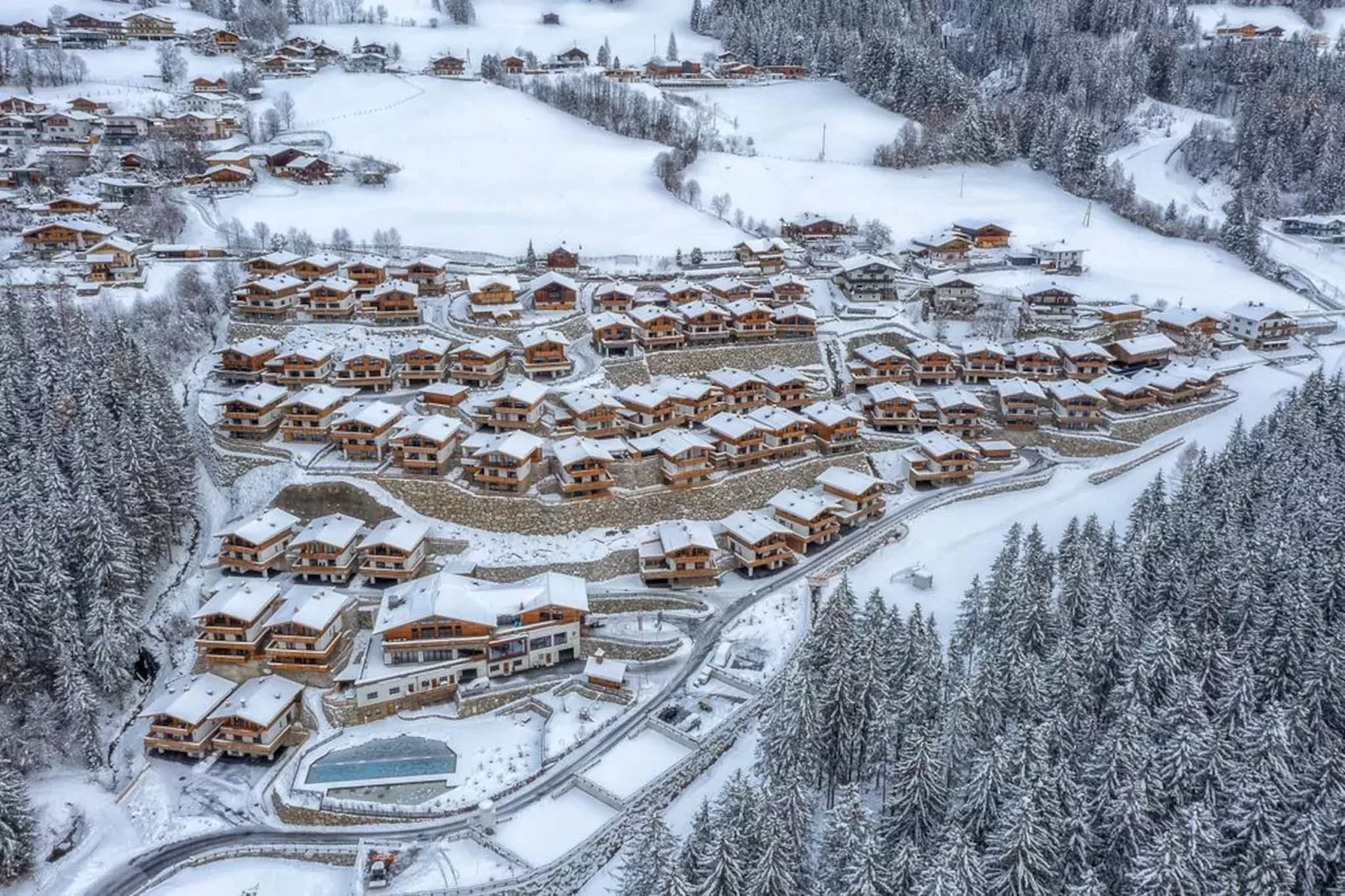 Nationalpark Chalet Schneespitze-Gebied winter 1km
