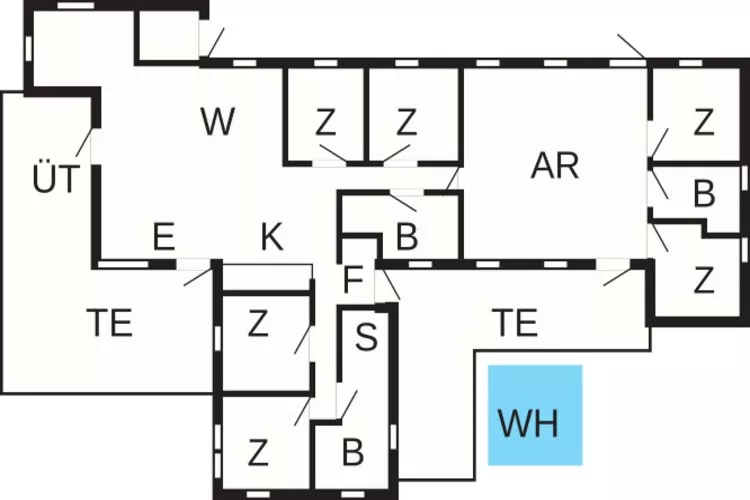 14 persoons vakantie huis in Væggerløse-Plattegrond