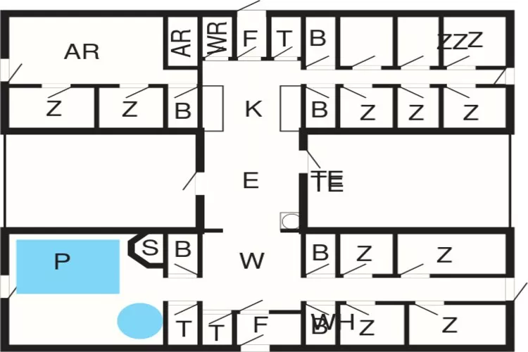 24 persoons vakantie huis in Øster Assels-Plattegrond