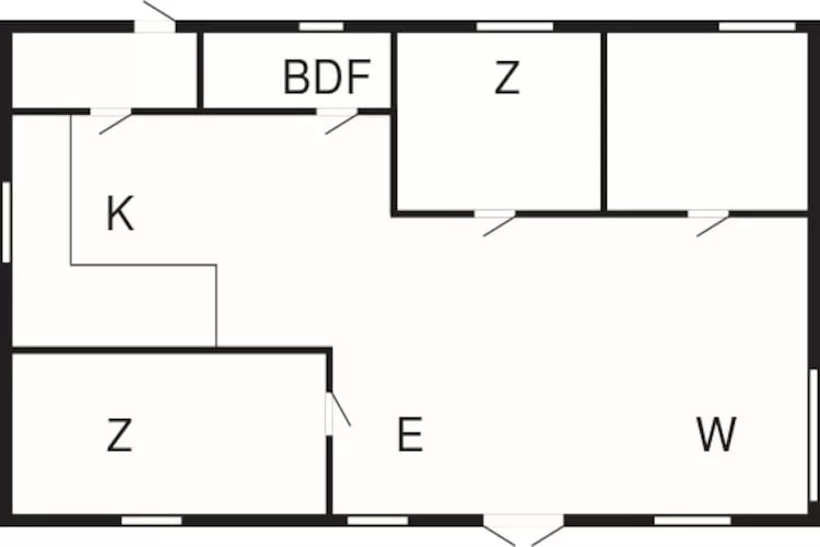 Rustieke Cottage nabij Kvie Lake-By Traum-Plattegrond