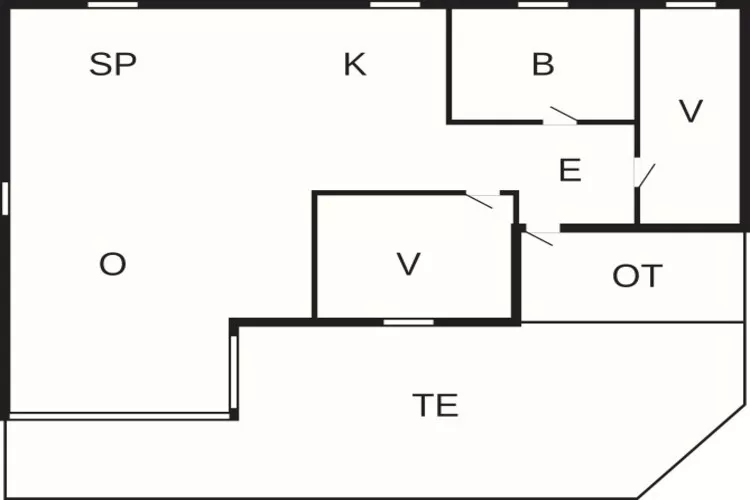 Gezellige kustschuilplaats in Vorupor-By Traum-Plattegrond