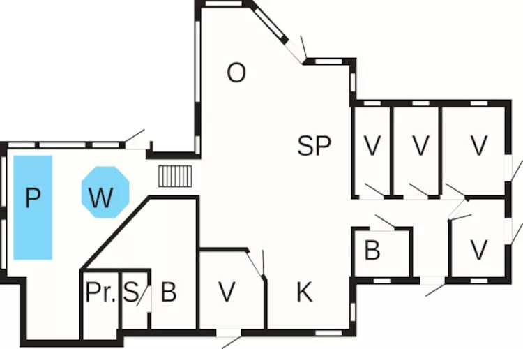 10 persoons vakantie huis in Rudkøbing-Plattegrond
