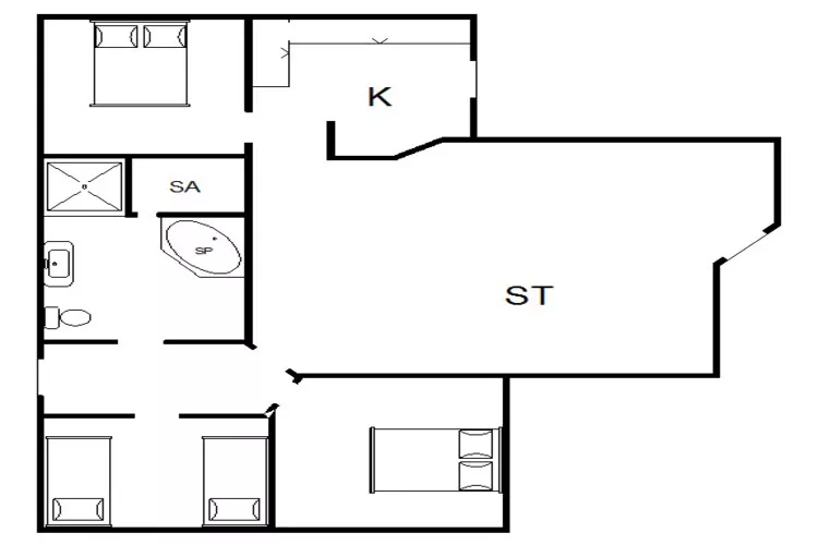 Sereen toevluchtsoord in Henne By-By Traum-Plattegrond