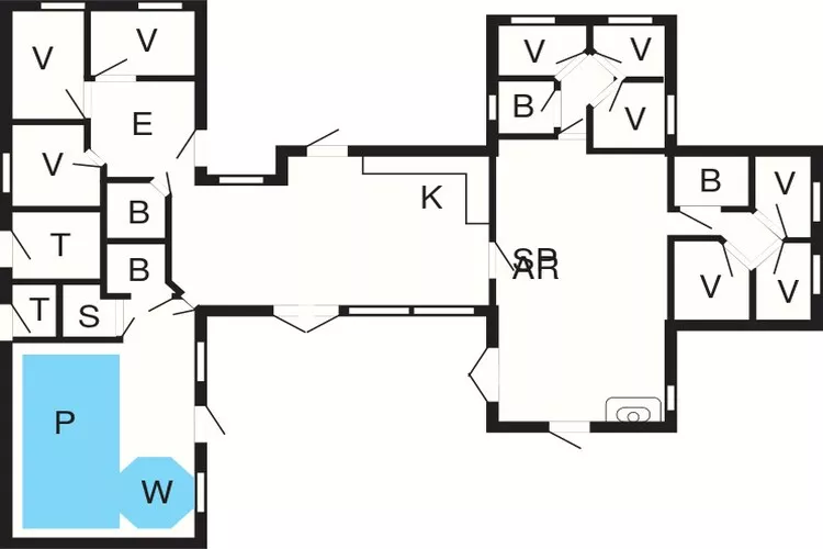24 persoons vakantie huis in Grenaa-Plattegrond