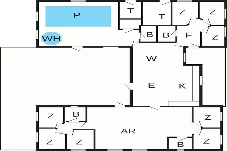 20 persoons vakantie huis in Nørre Nebel-Plattegrond