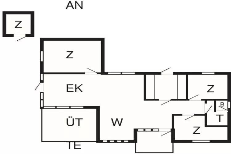 8 persoons vakantie huis in Knebel-Plattegrond
