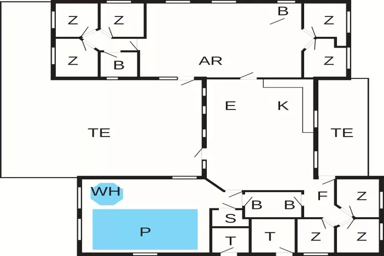 20 persoons vakantie huis in Løkken-Plattegrond