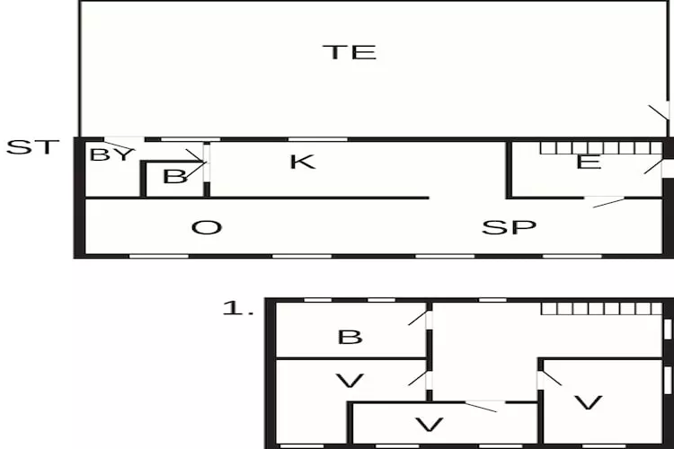 Moderne strandtoevlucht in Lokken-By Traum-Plattegrond