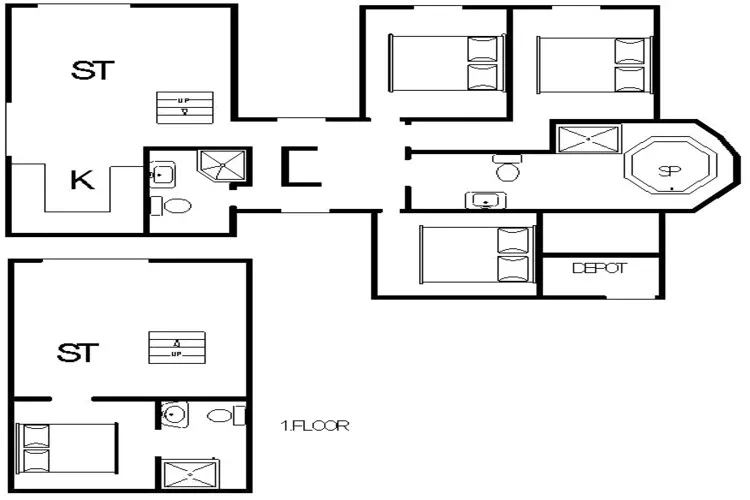 Luxe Panoramische Cottage in Rindby-By Traum-Plattegrond