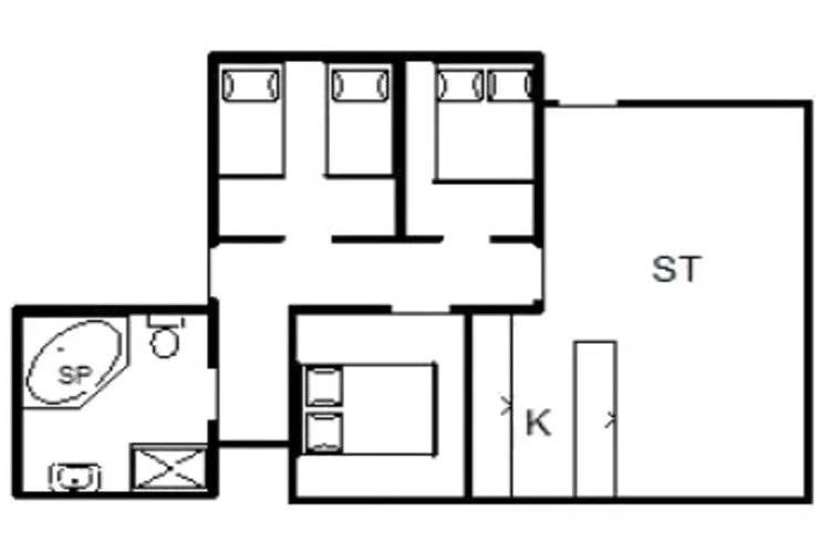 Rustige Oase in Rindby-Plattegrond