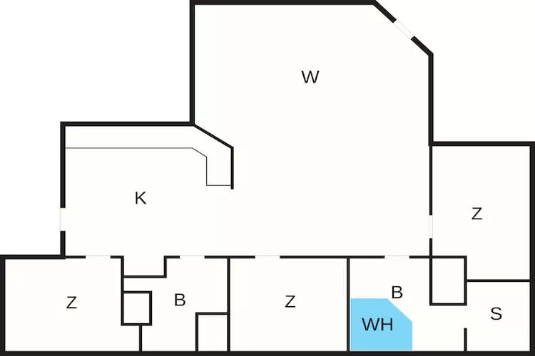 6 persoons vakantie huis in Henne-Plattegrond