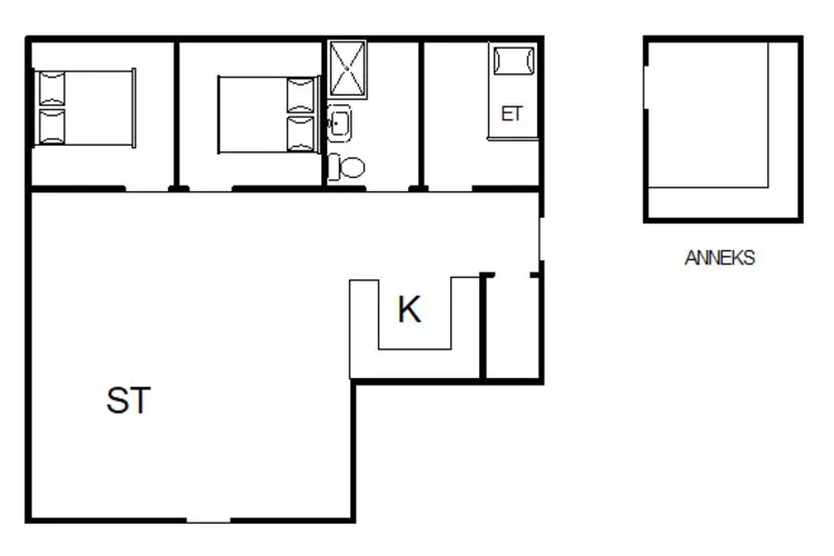 6 persoons vakantie huis in Nørre Nebel-Plattegrond