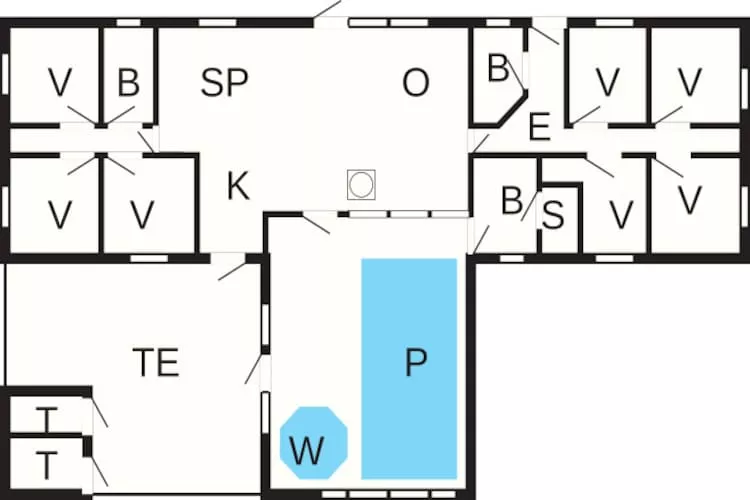 18 persoons vakantie huis in Ulfborg-Plattegrond