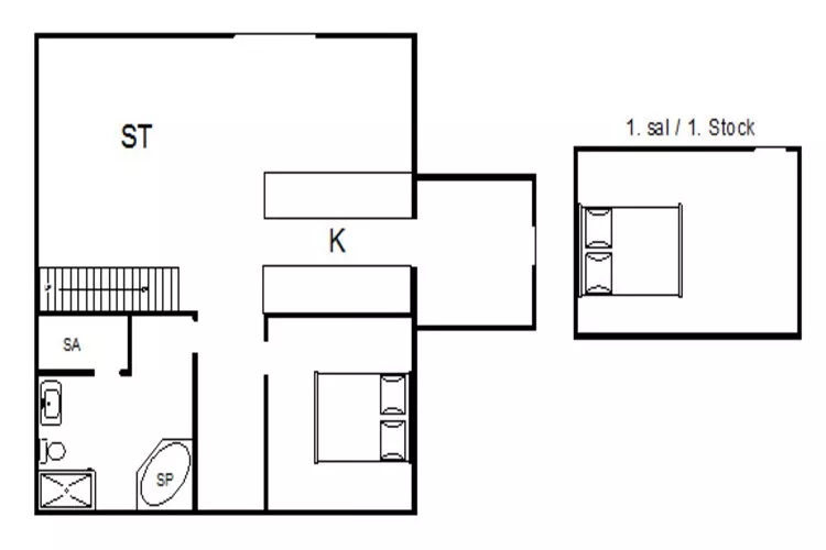 4 persoons vakantie huis in Blåvand-Plattegrond