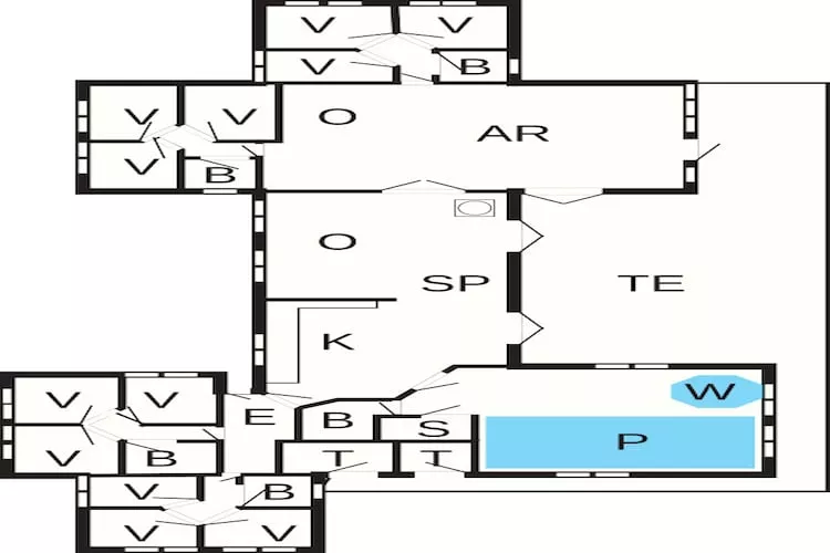 30 persoons vakantie huis in Nørre Nebel-Plattegrond