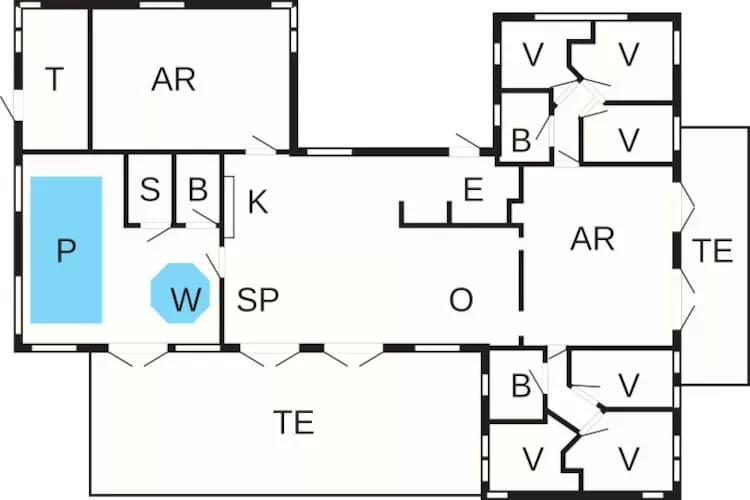 16 persoons vakantie huis in Væggerløse-Plattegrond