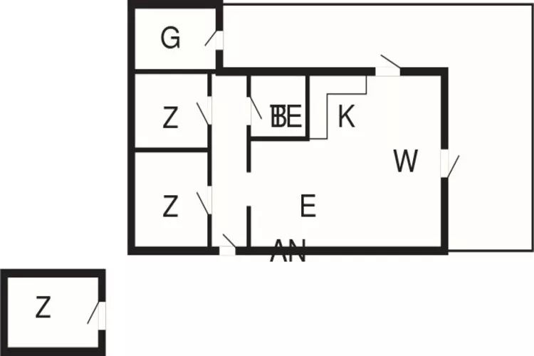 Moderne Cottage-oase in Arrild-Plattegrond