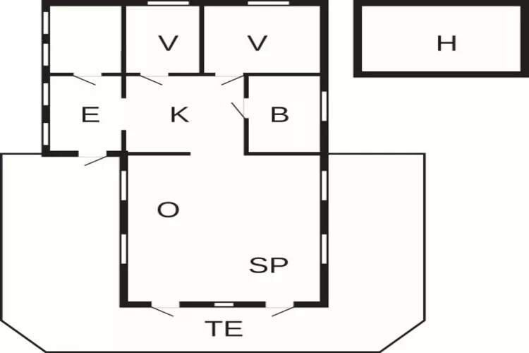 Panoramisch Blokhut in Sandvig-By Traum-Plattegrond